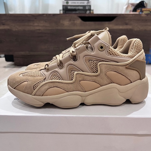 Sandro Paris Atomic H19 Monochrome Dad Chunky Sneakers - Beige - Picture 1 of 8